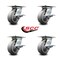 Service Caster 5 Inch Heavy Duty Thermoplastic Caster Set with Roller Bearings and Brakes SCC SCC-35S520-TPRRF-SLB-4 - alternate 2